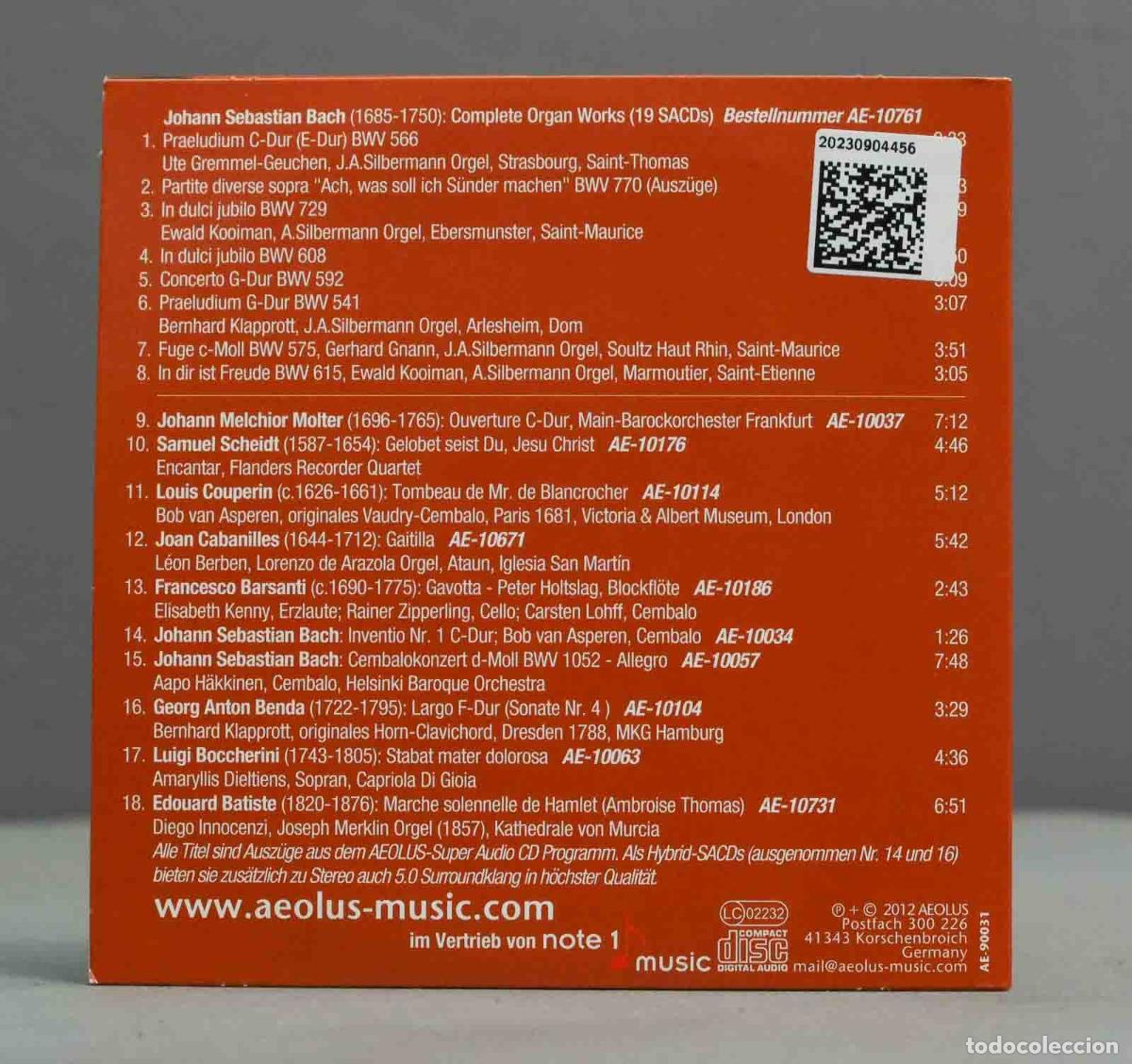 CDs de m&uacute;sica: CD. BACH. SILBERMANN ORGANS - Foto 2