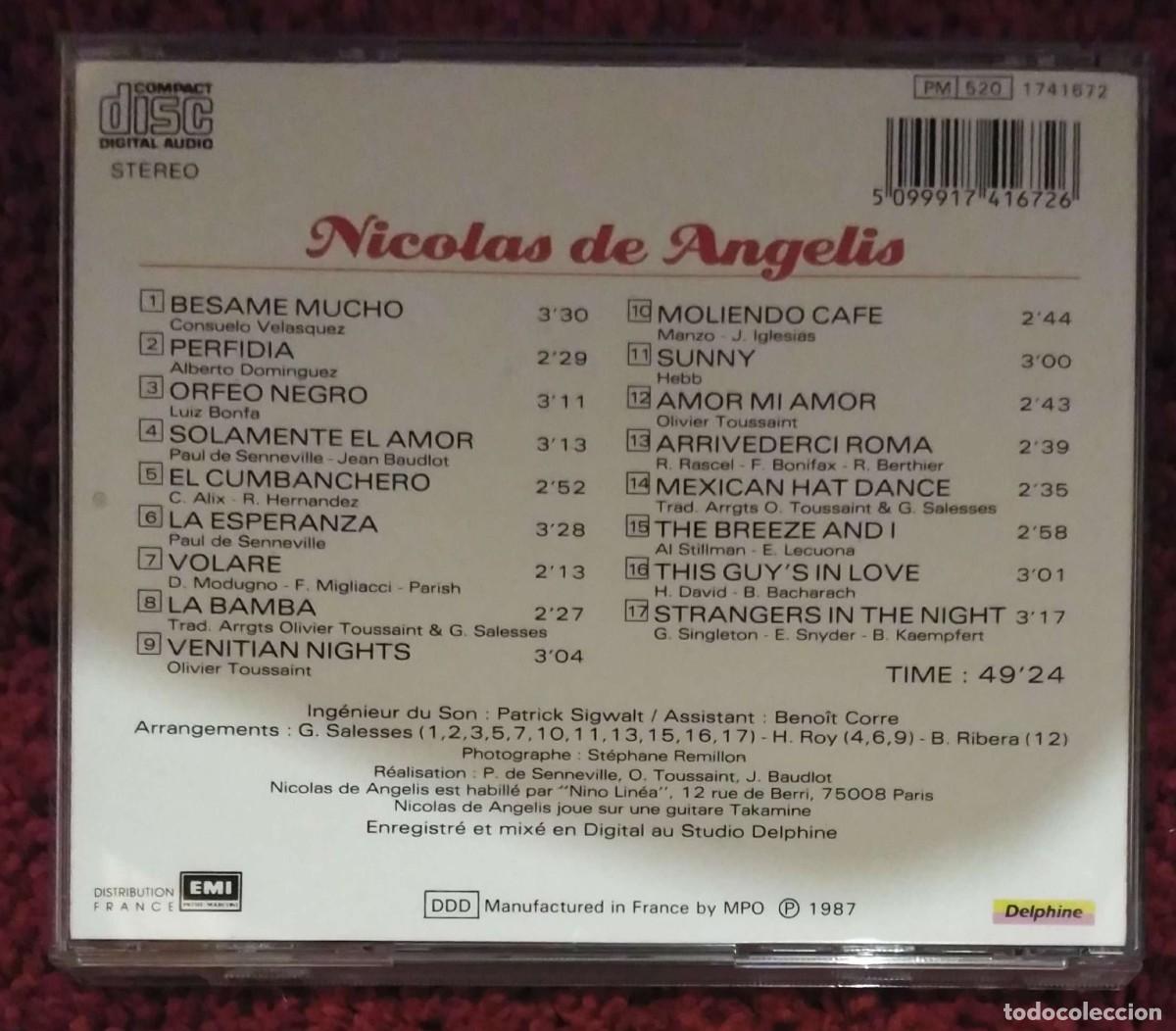 CDs de m&uacute;sica: NICOLAS DE ANGELIS (SOLEIL) CD 1987 Edici&oacute;n Francesa - Foto 2