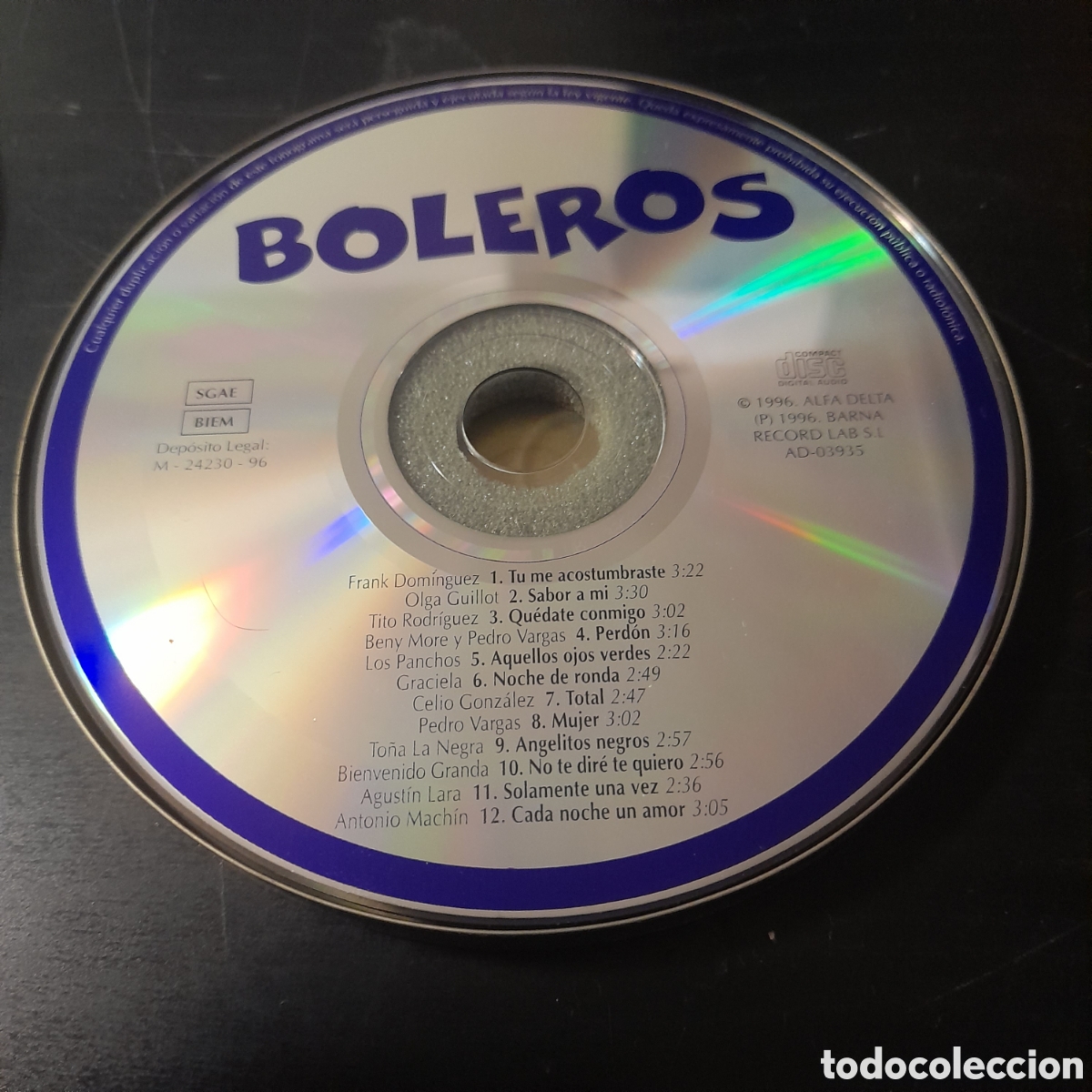 CDs de m&uacute;sica: Various Varios &ndash; Boleros. CD, Compilation, Tin 1996 Espa&ntilde;a - Foto 2