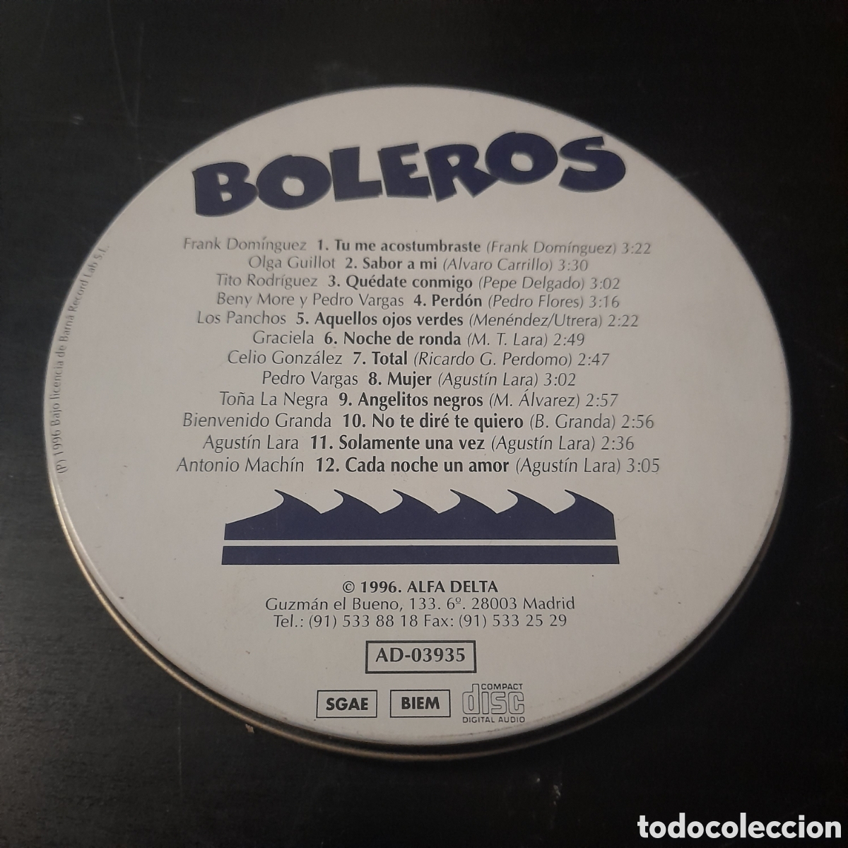 CDs de m&uacute;sica: Various Varios &ndash; Boleros. CD, Compilation, Tin 1996 Espa&ntilde;a - Foto 3