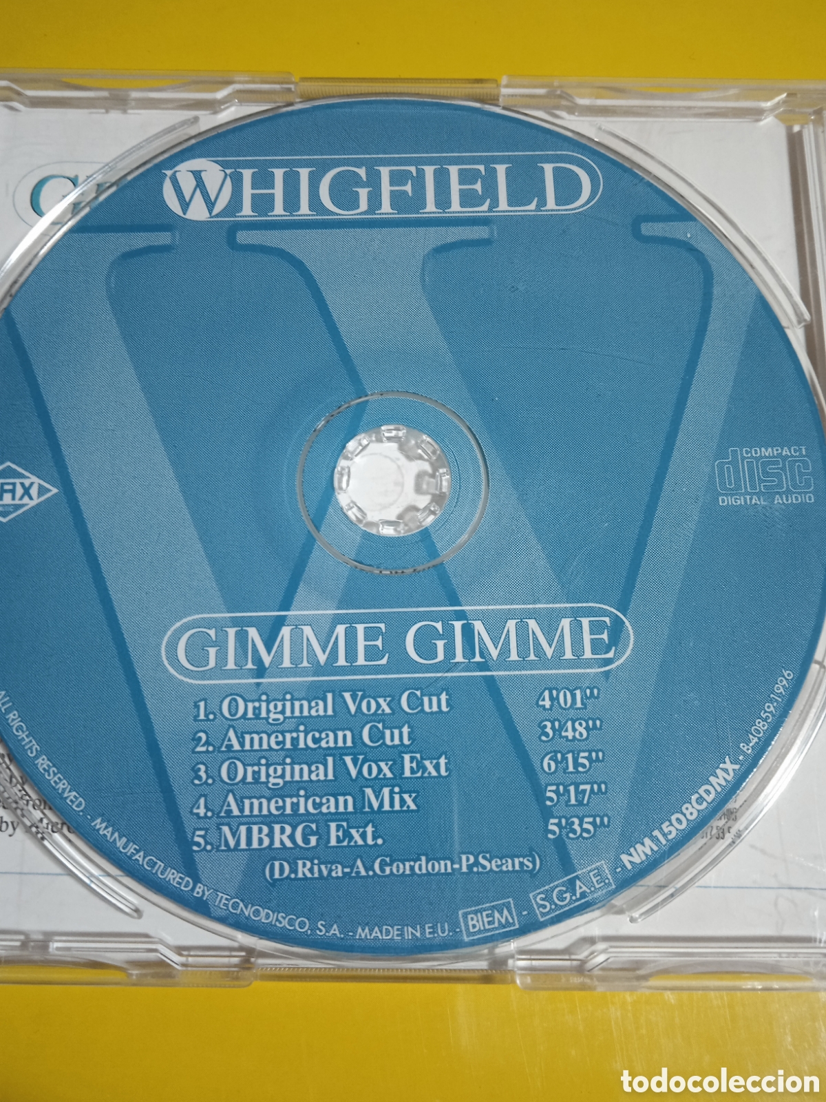 CDs de m&uacute;sica: Whigfield - gimme gimme. CD maxi. - Foto 2