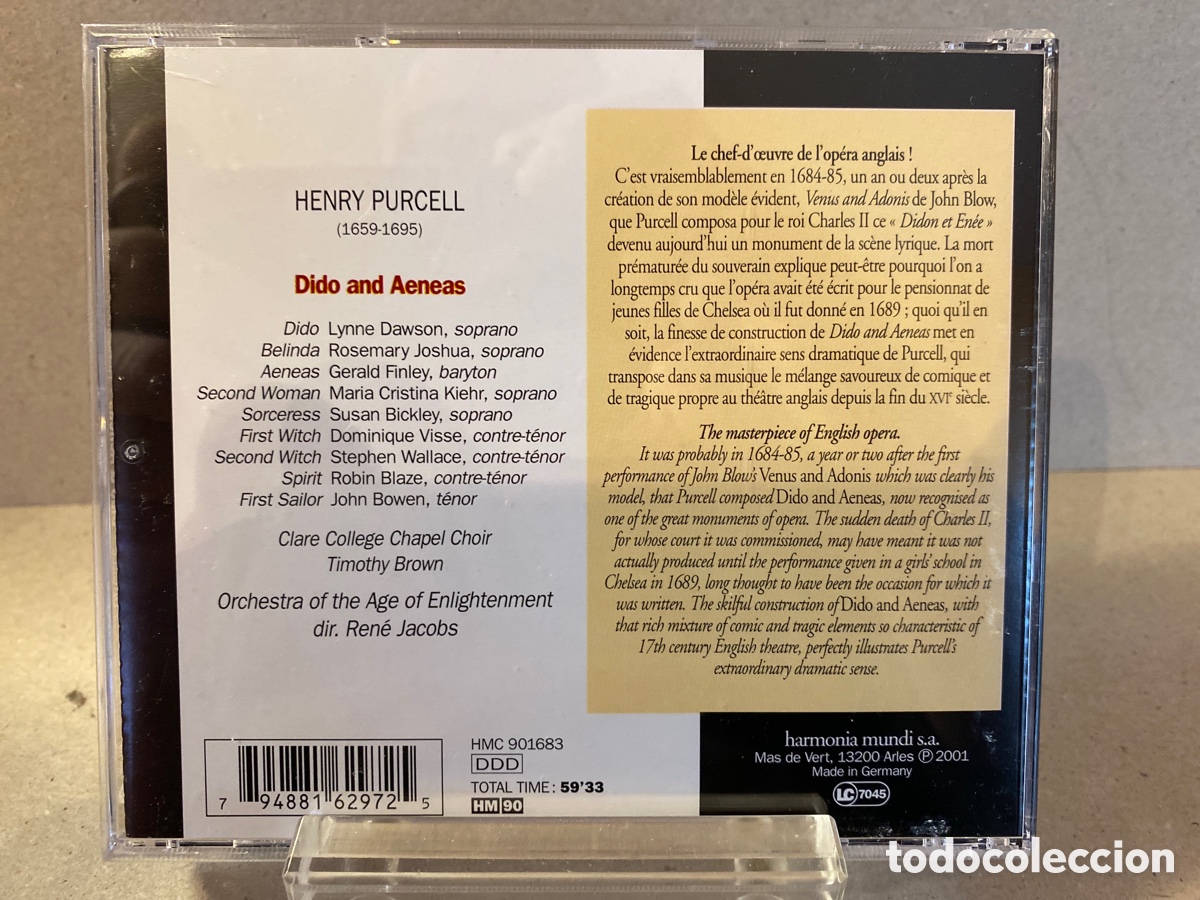 CDs de m&uacute;sica: Purcell - Ren&eacute; Jacobs - Dido & Aeneas (CD) - Foto 2