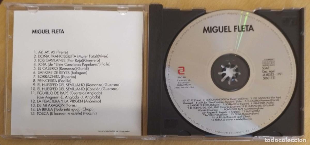 CDs de m&uacute;sica: MIGUEL FLETA - CD 1991 - Foto 3