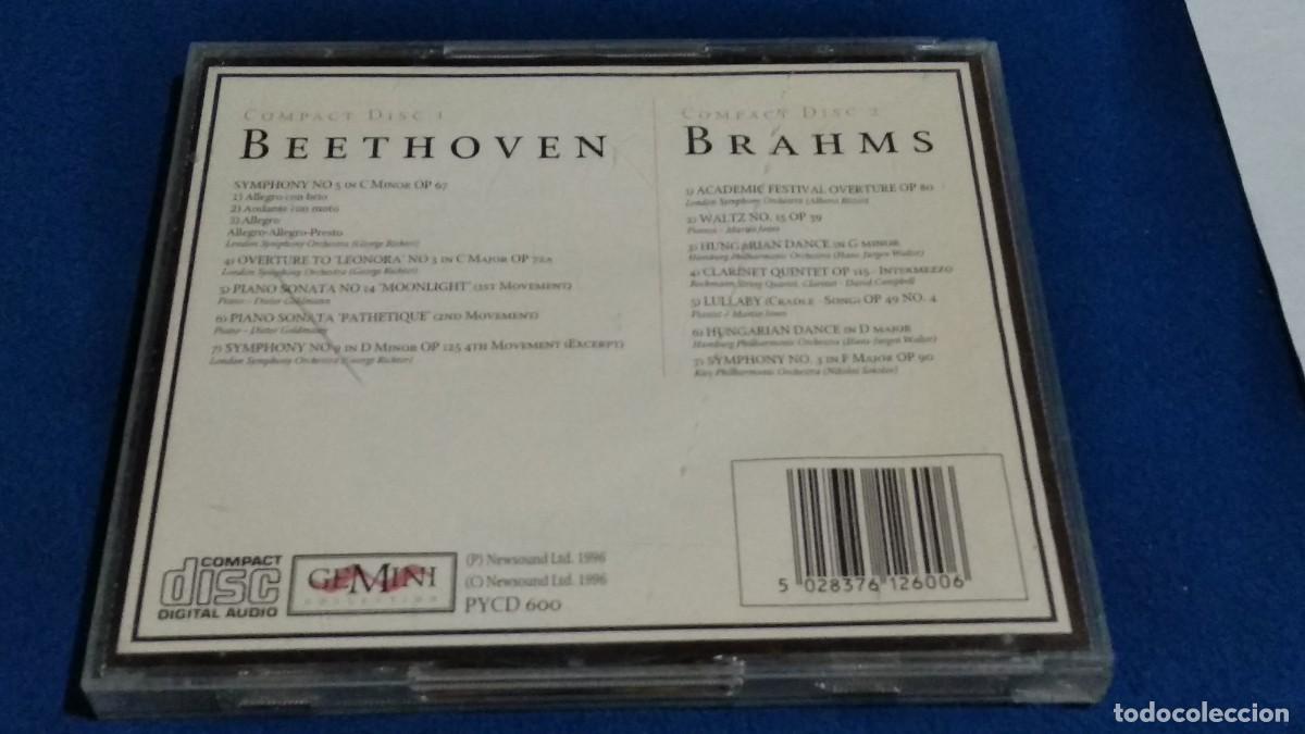 CDs de m&uacute;sica: BEETHOVEN Y BRAHMS - DOBLE CD 2 CDS - 1996 GEMINI - Foto 4