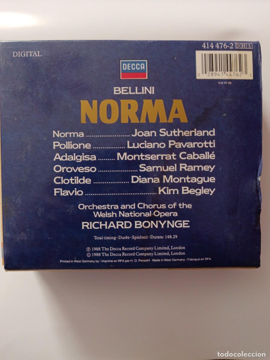 CDs de m&uacute;sica: Norma. Bellini. Caball&eacute;, Pavarotti, Sutherland, Ramey... (2 cd + libreto) - Foto 2