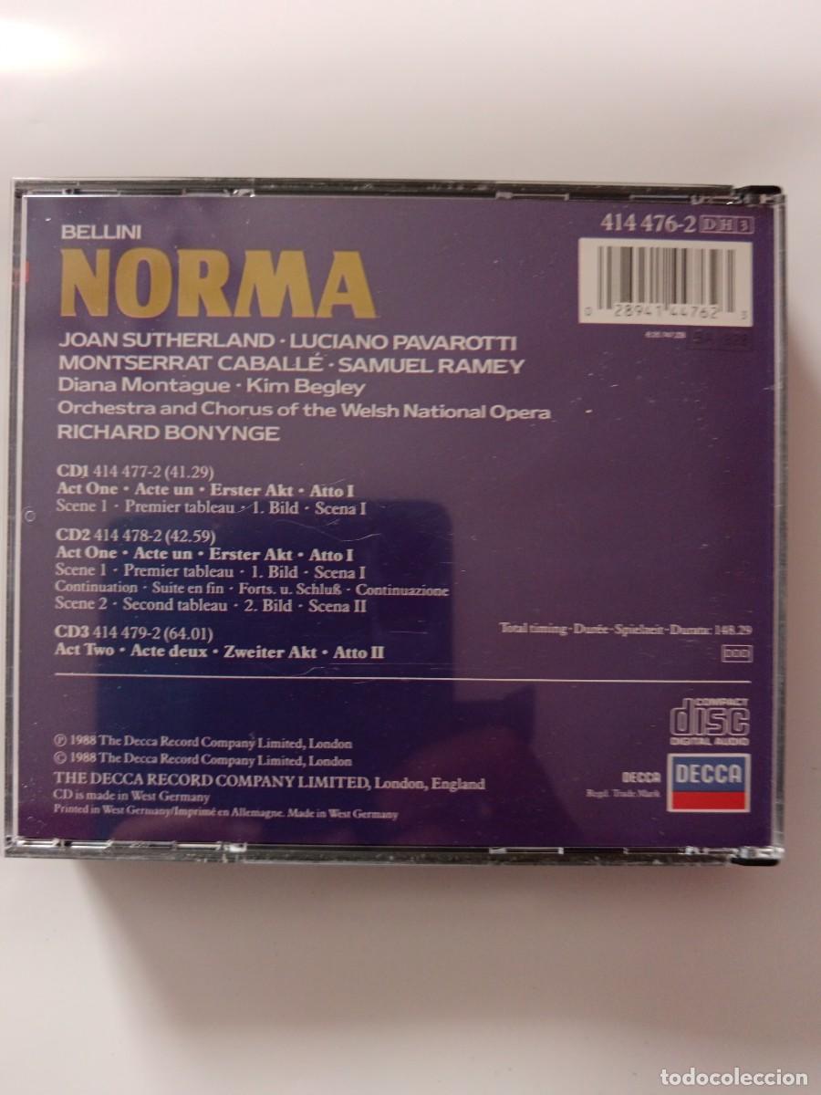 CDs de m&uacute;sica: Norma. Bellini. Caball&eacute;, Pavarotti, Sutherland, Ramey... (2 cd + libreto) - Foto 4