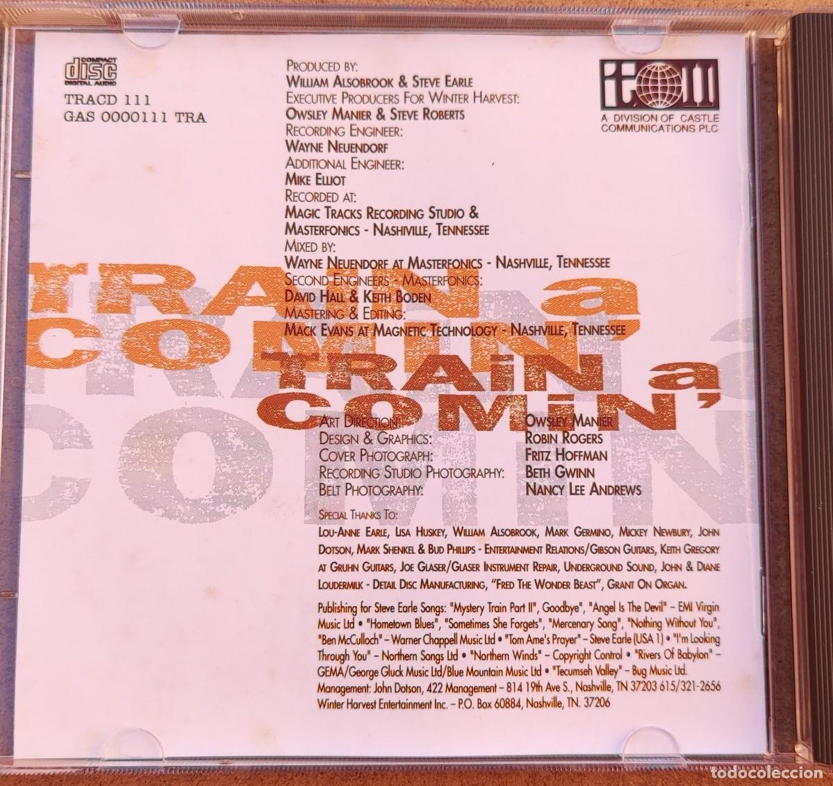 CDs de m&uacute;sica: STEVE EARLE - TRAIN A COMIN (CD) 1995 - 13 TEMAS - Foto 3