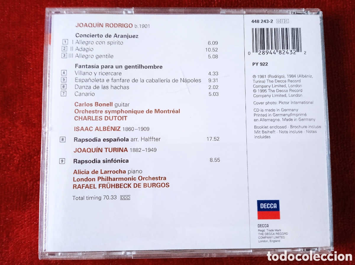 CDs de m&uacute;sica: Rodrigo , CONCIERTO DE ARANJUEZ.DECCA. - Foto 6