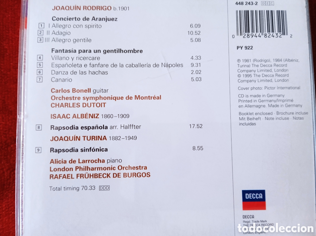 CDs de m&uacute;sica: Rodrigo , CONCIERTO DE ARANJUEZ.DECCA. - Foto 7