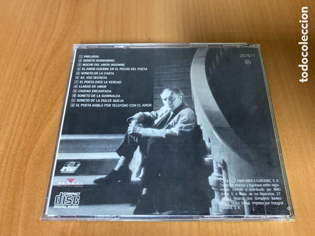 CDs de m&uacute;sica: Amancio Prada - Sonetos del Amor Oscuro - Foto 2