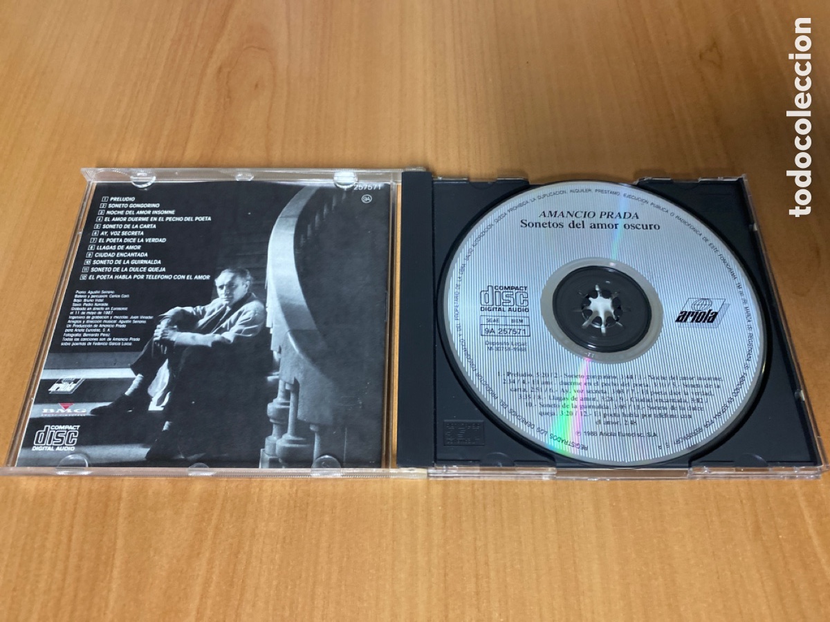 CDs de m&uacute;sica: Amancio Prada - Sonetos del Amor Oscuro - Foto 3