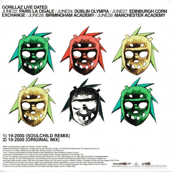 CDs de m&uacute;sica: Gorillaz &ndash; 19-2000 - CD, Single, Promo - Foto 2