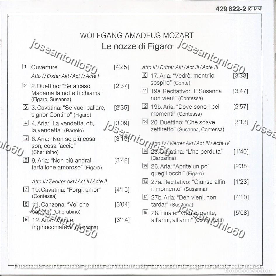 CDs de m&uacute;sica: CD. Le Nozze di Figaro - Mozart - Foto 2