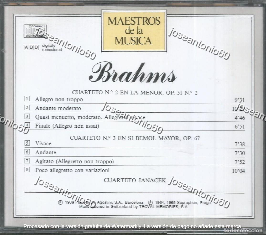 CDs de m&uacute;sica: CUARTETO DE CUERDA N.&ordm; 2 EN LA MENOR&hellip; CD. II-23 - BRAHMS - Foto 2
