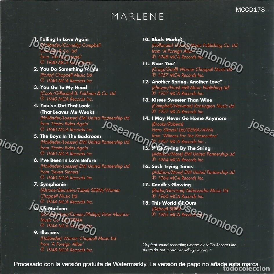 CDs de m&uacute;sica: CD. Marlene - MARLENE DIETRICH - Foto 2
