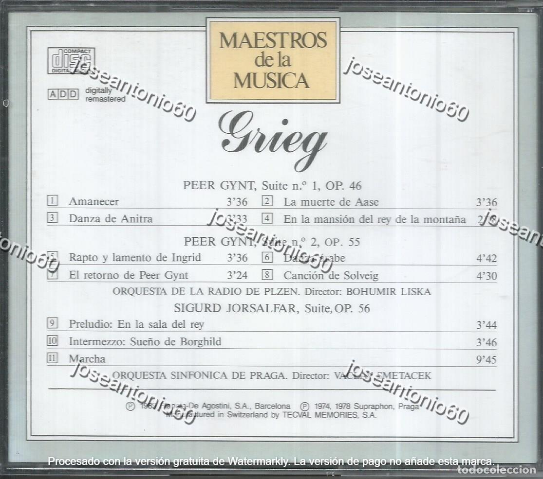 CDs de m&uacute;sica: SUITE 1 Y 2&hellip; CD. III-19 - GRIEG - Foto 2