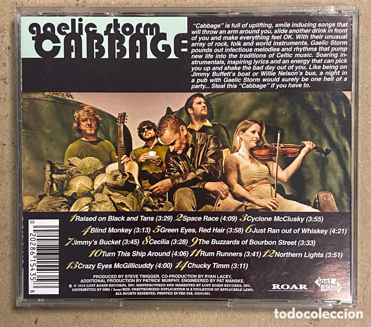 CDs de m&uacute;sica: CD. CABBAGE &ldquo;GAELIC STORM&rdquo; (LOST AGAIN RECORDS 2010). - Foto 2