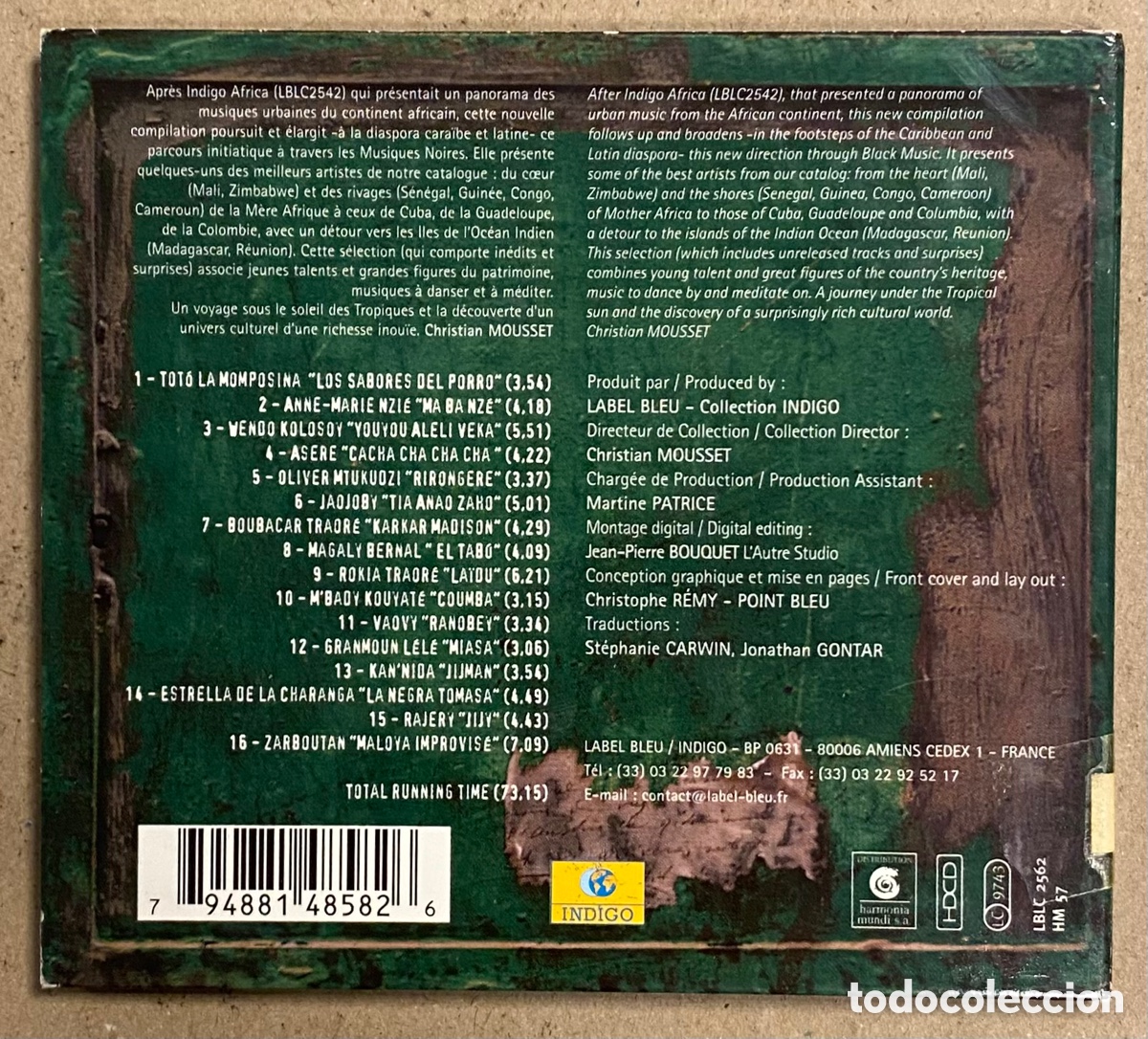 CDs de m&uacute;sica: CD DIGIPACK. &Iacute;NDIGO: TROPICAL (LABEL BLUE 1999). - Foto 2