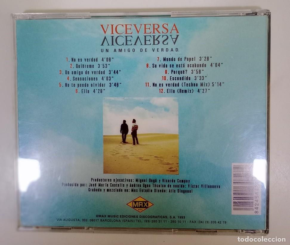 CDs de m&uacute;sica: CD Viceversa, Un Amigo De Verdad, 1993 - Foto 3