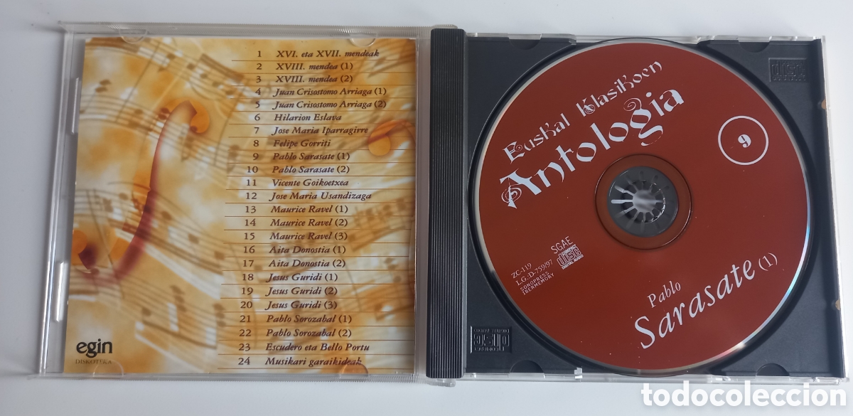 CDs de m&uacute;sica: CD Antolog&iacute;a de Sarasate - Foto 3