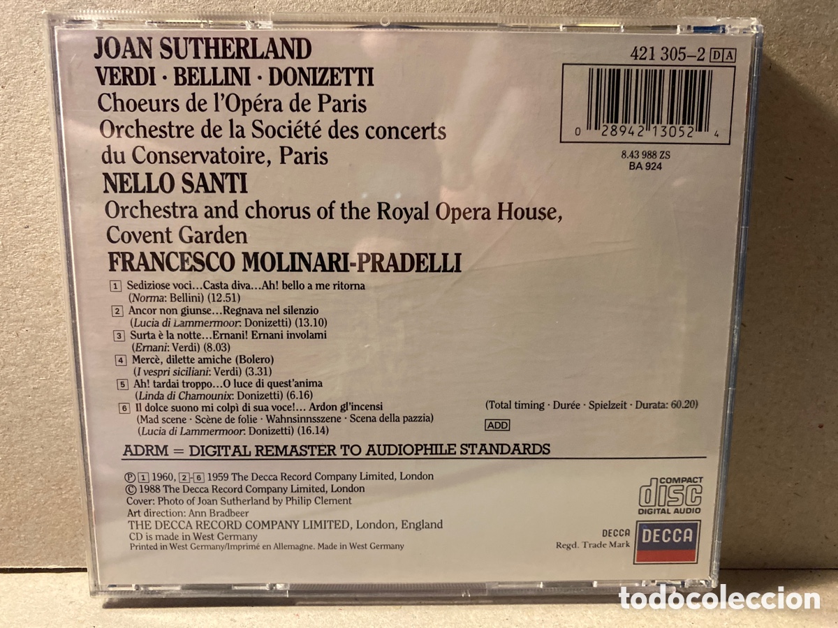 CDs de m&uacute;sica: Joan Sutherland &ndash; Verdi &bull; Bellini &bull; Donizetti (CD, Comp) - Foto 2