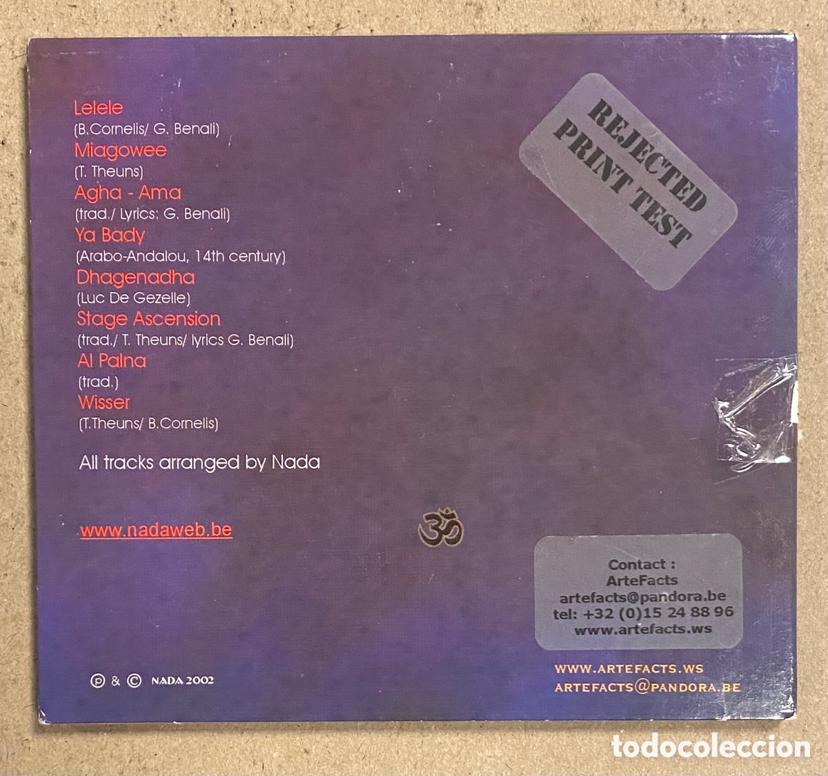 CDs de m&uacute;sica: CD DIGIPACK. NADA (ARTEFACTS 2002). - Foto 2