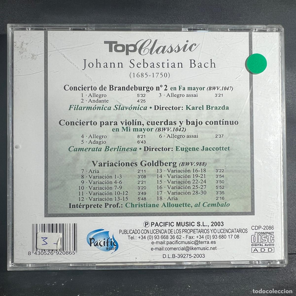 CDs de m&uacute;sica: JOHAN SEBASTIAN BACH - TOP CLASSIC - CD - Foto 2