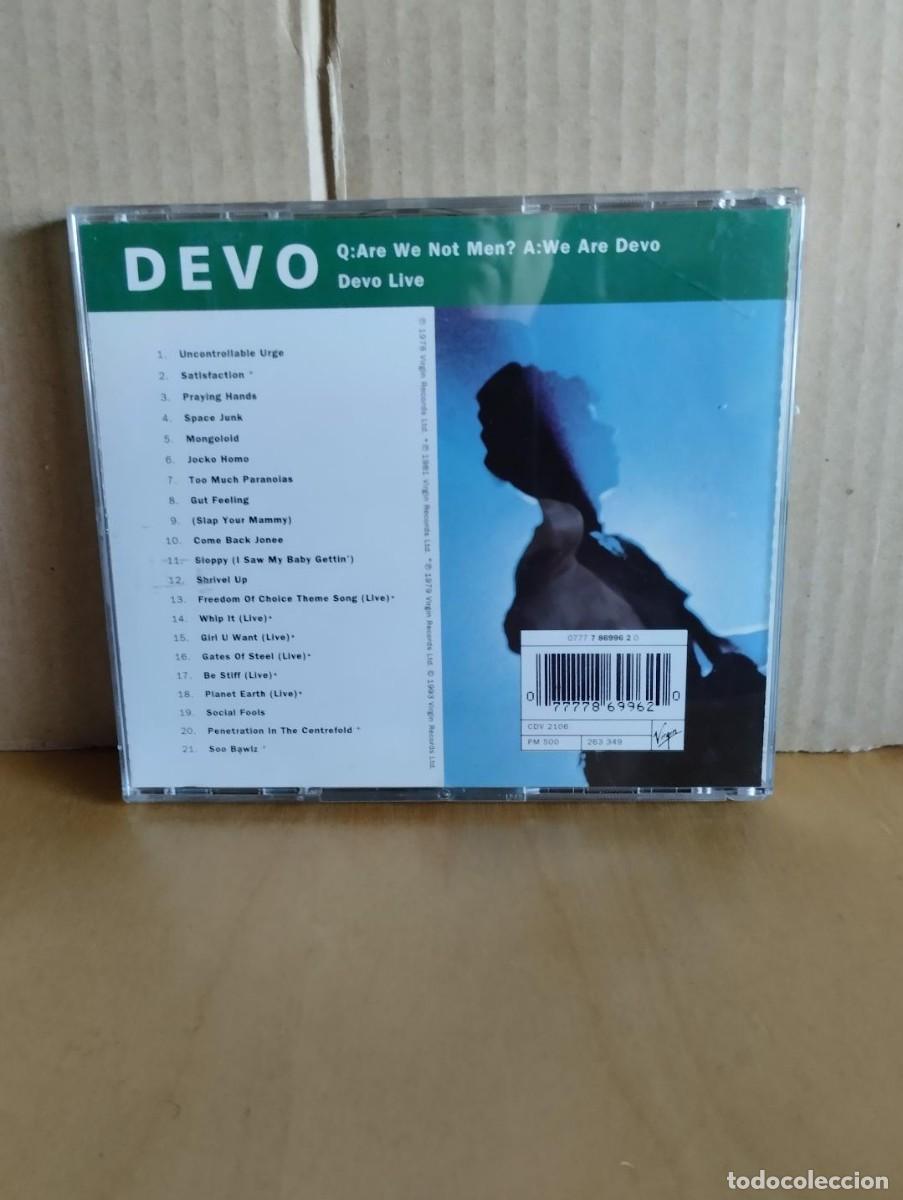 CDs de m&uacute;sica: DEVO ---- Q:ARE WE NOT MEN ? A: WE ARE DEVO-- DEVO LIVE - Foto 2