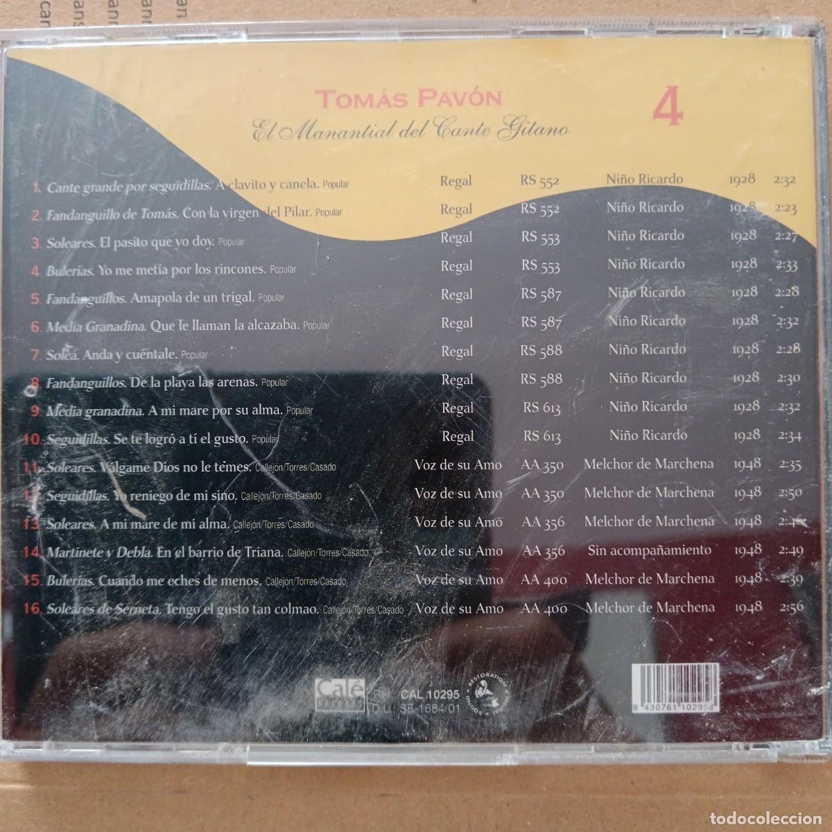 CDs de m&uacute;sica: Tom&aacute;s Pav&oacute;n. El manantial del Cante Gitano - Foto 2