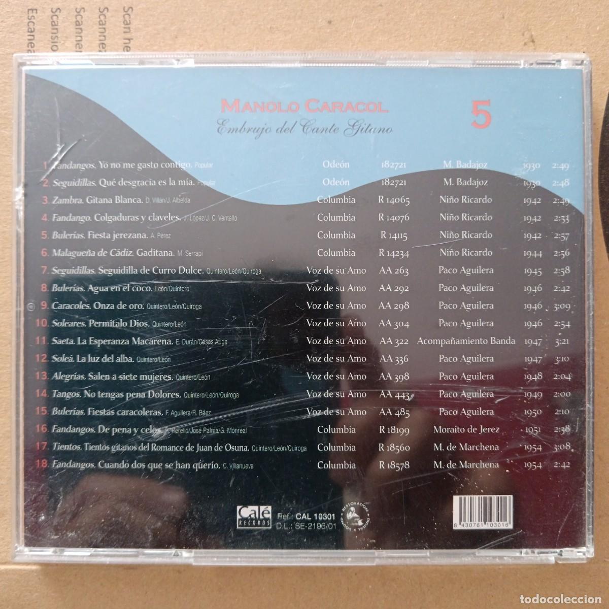 CDs de m&uacute;sica: Manolo Caracol. Embrujo del Cante Gitano - Foto 2