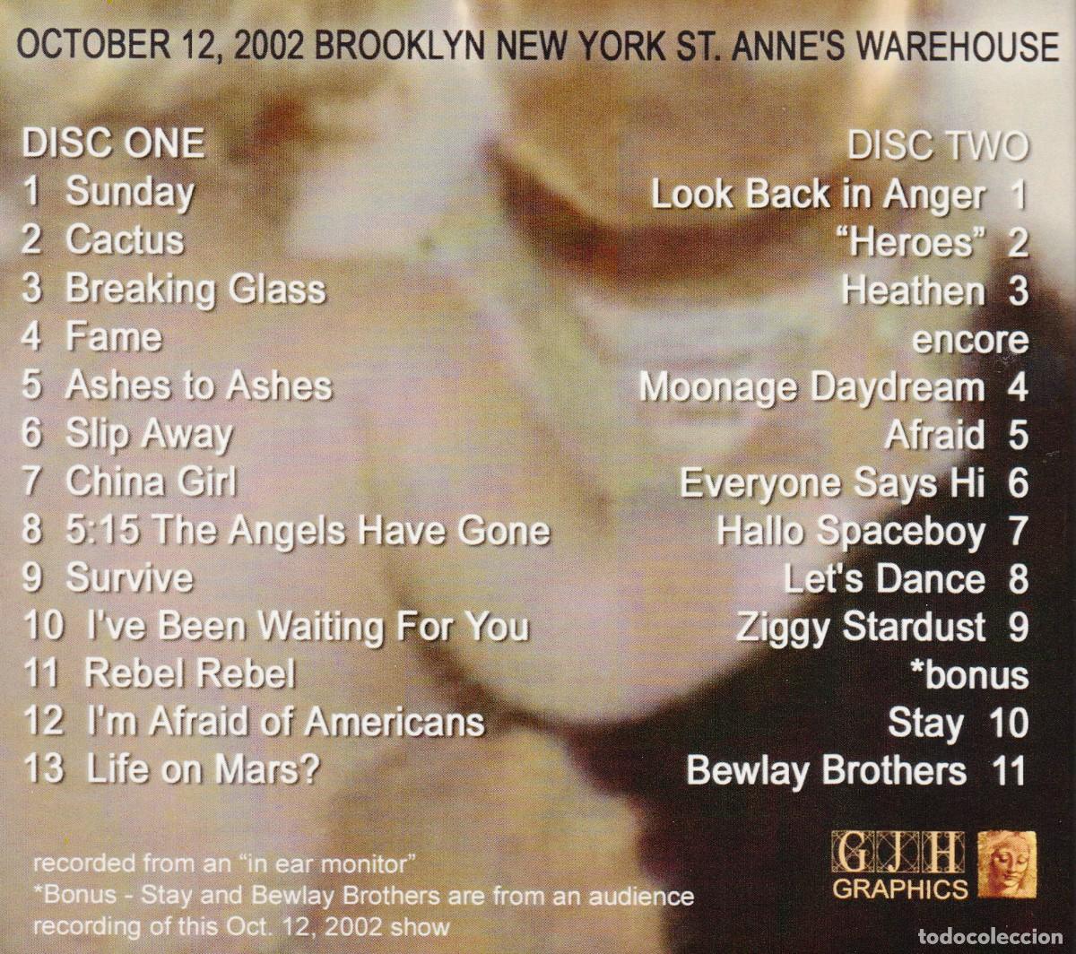 CDs de m&uacute;sica: DAVID BOWIE. LIVE IN BROOKLYN. 2 CD. - Foto 2