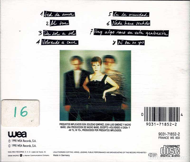 CDs de m&uacute;sica: Presuntos Implicados - De Sol a Sol. CD - Foto 2