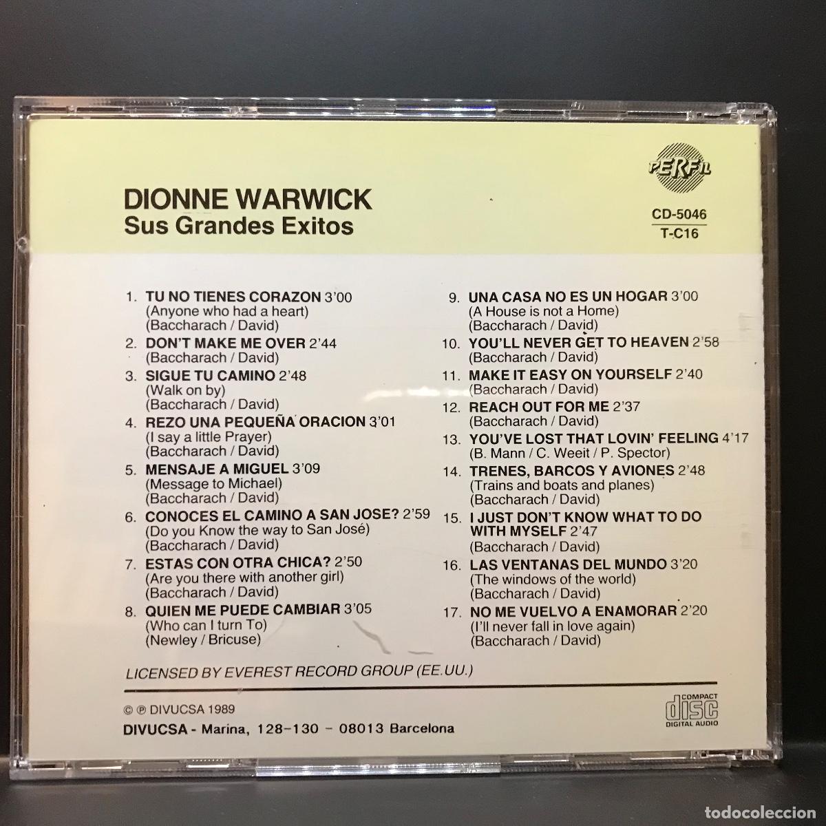 CDs de m&uacute;sica: Dionne Warwick ● Sus Grandes Exitos ● CD, Compilation - Foto 3