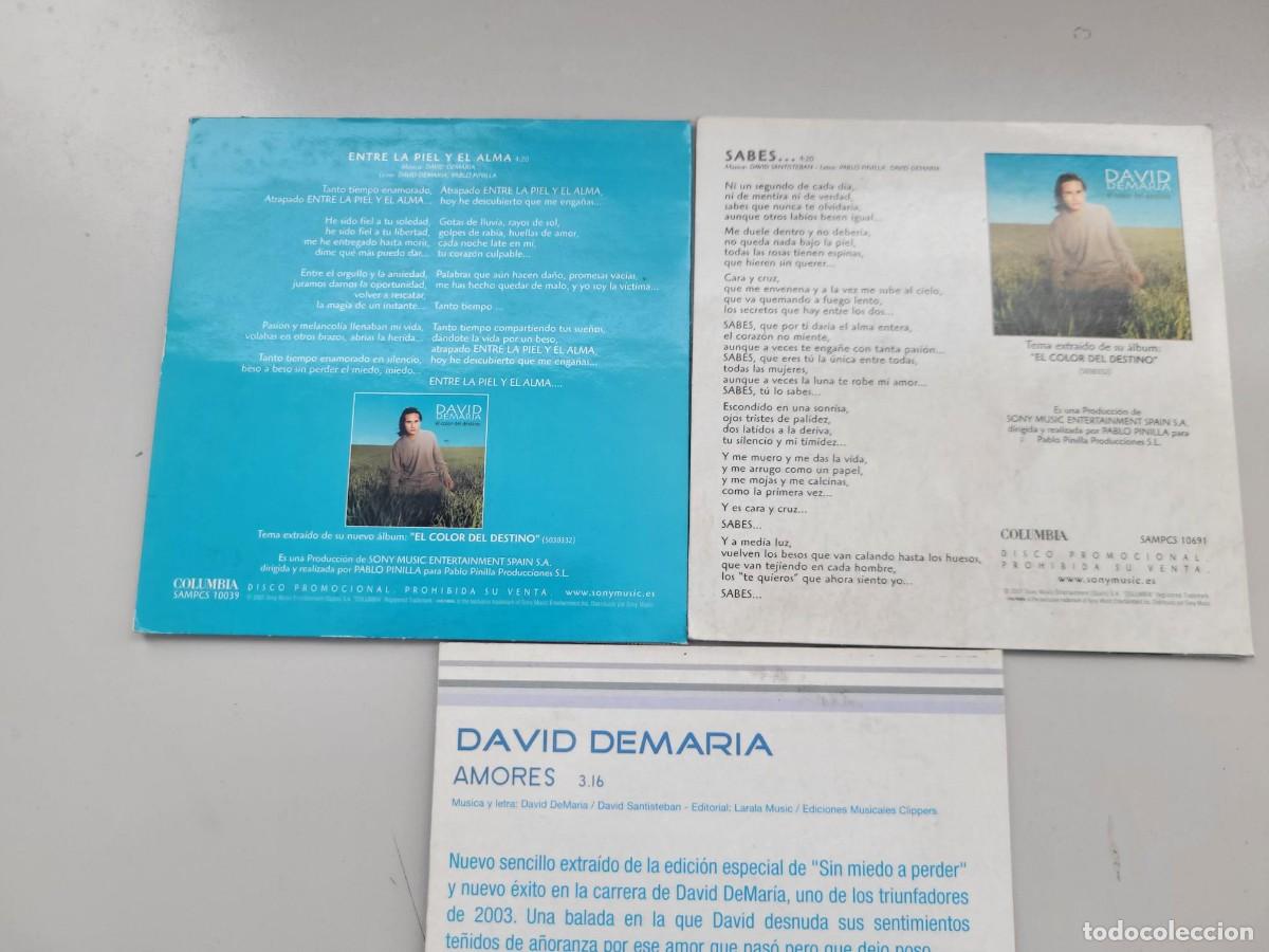 CDs de m&uacute;sica: Lote de 3 cd promoconales de DAVID DE MARIA - Foto 2