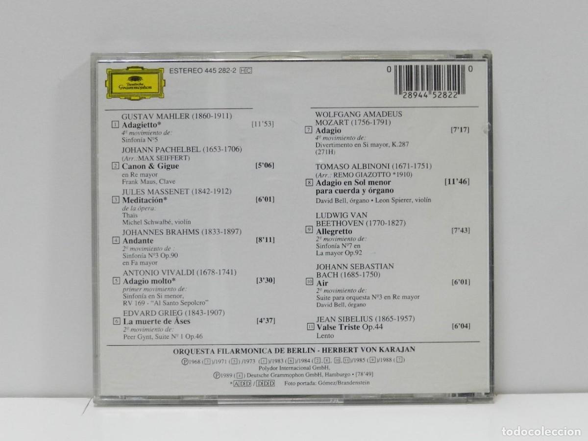 CDs de m&uacute;sica: DISCO CD. Karajan, Filarmonica De Berl&iacute;n &ndash; Adagio. COMPACT DISC. - Foto 2
