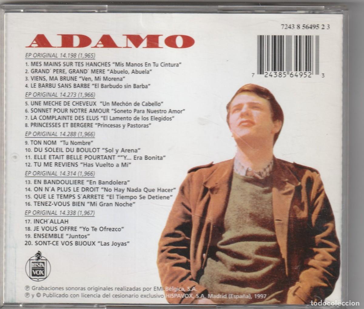 CDs de m&uacute;sica: ADAMO - LOS EPS ORIGINALES (CD HISPAVOX 1997) - Foto 2