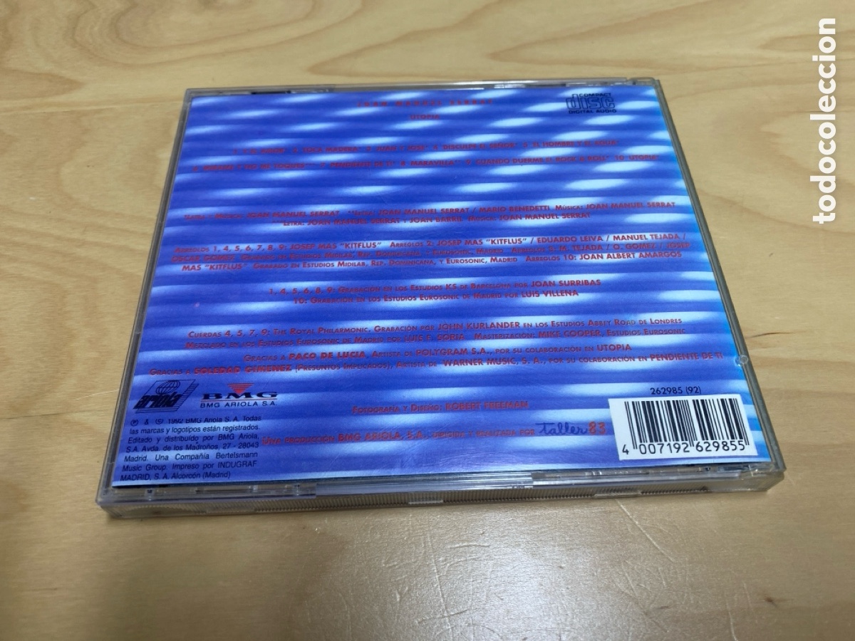CDs de m&uacute;sica: Serrat - Utop&iacute;a - Foto 2
