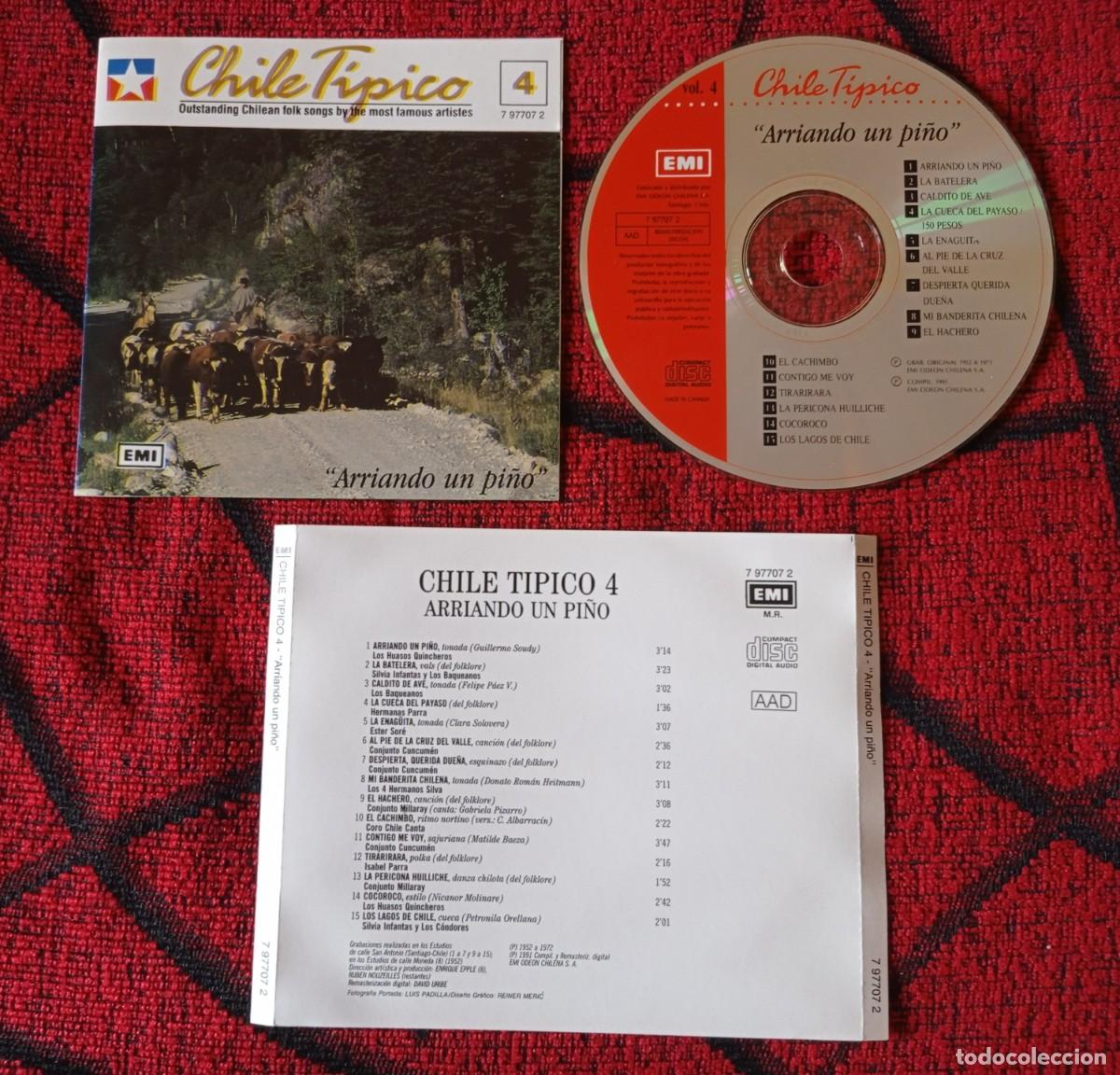 CDs de m&uacute;sica: CHILE TIPICO VOL. 4: ARRIANDO UN PI&Ntilde;O CD ORIGINAL 1991 LOS HUASOS QUICHEROS Baqueanos