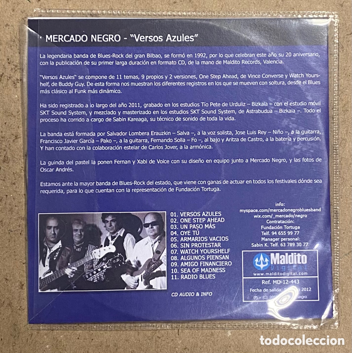 CDs de m&uacute;sica: CD. MERCADO NEGRO &ldquo;VERSOS AZULES&rdquo; (2012). - Foto 2