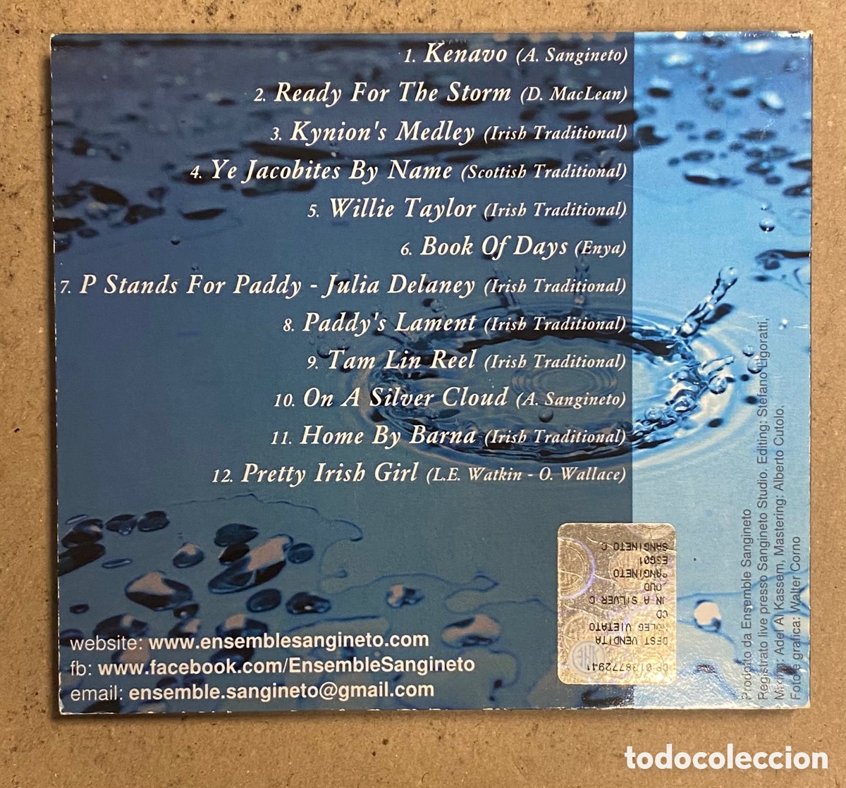 CDs de m&uacute;sica: CD DIGIPACK. ENSEMBLE SANGINETO &ldquo;ON A SILVER CLOUD&rdquo;. - Foto 2