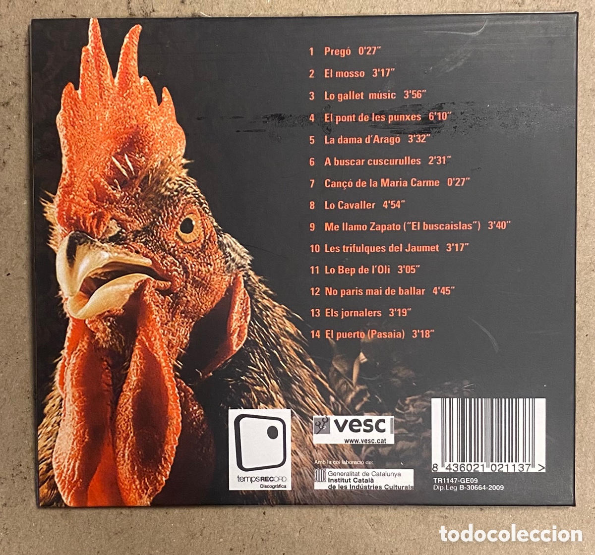 CDs de m&uacute;sica: CD DIGIPACK. TON RULL&Oacute; I LA PEGABANDA &ldquo;MENJA &iexcl;CALLA!&rdquo; (TEMPS RECORD 2009). - Foto 2