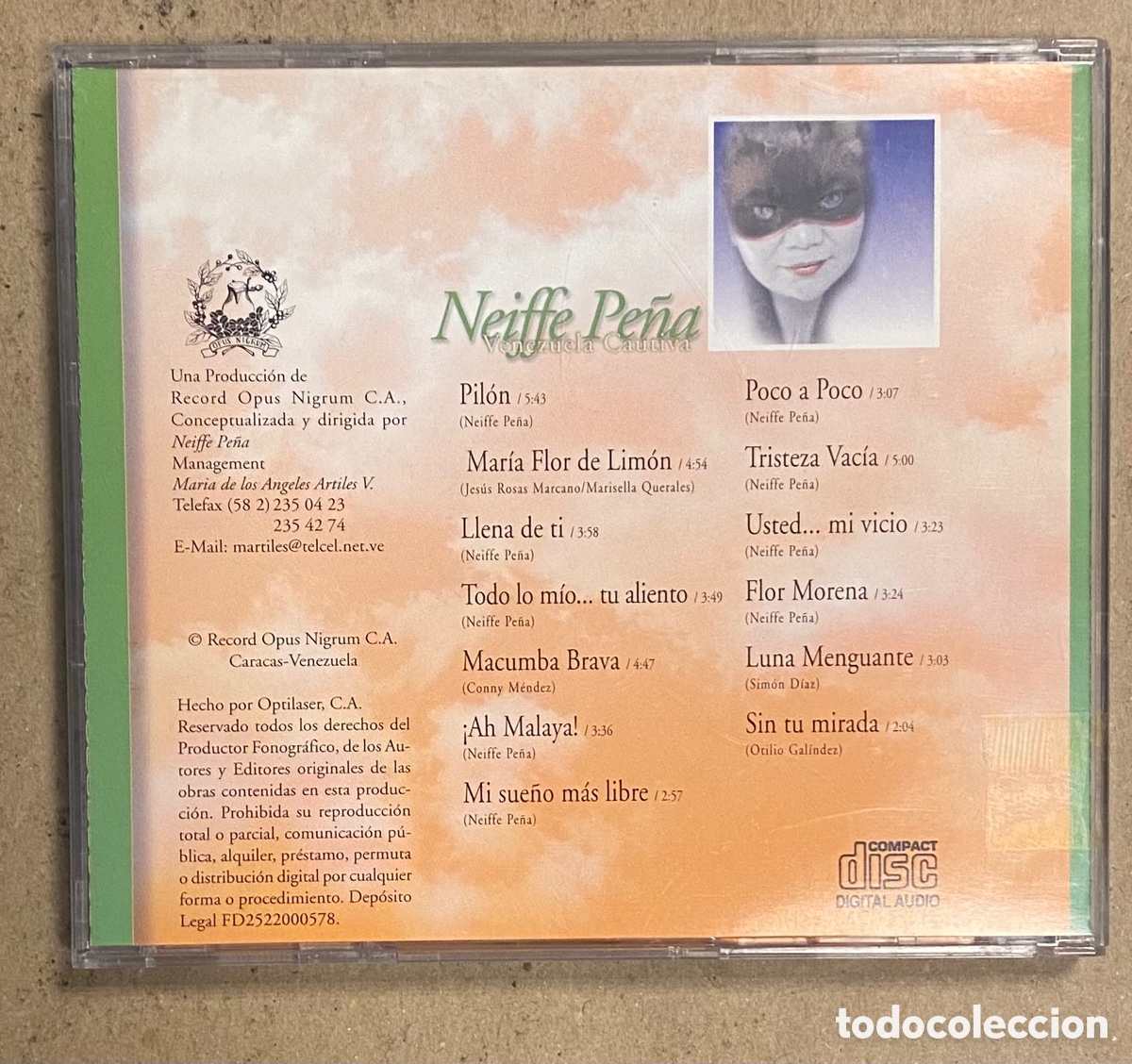 CDs de m&uacute;sica: CD. NEIFFE PE&Ntilde;A &ldquo;VENEZUELA CAUTIVA&rdquo; (2000). - Foto 2