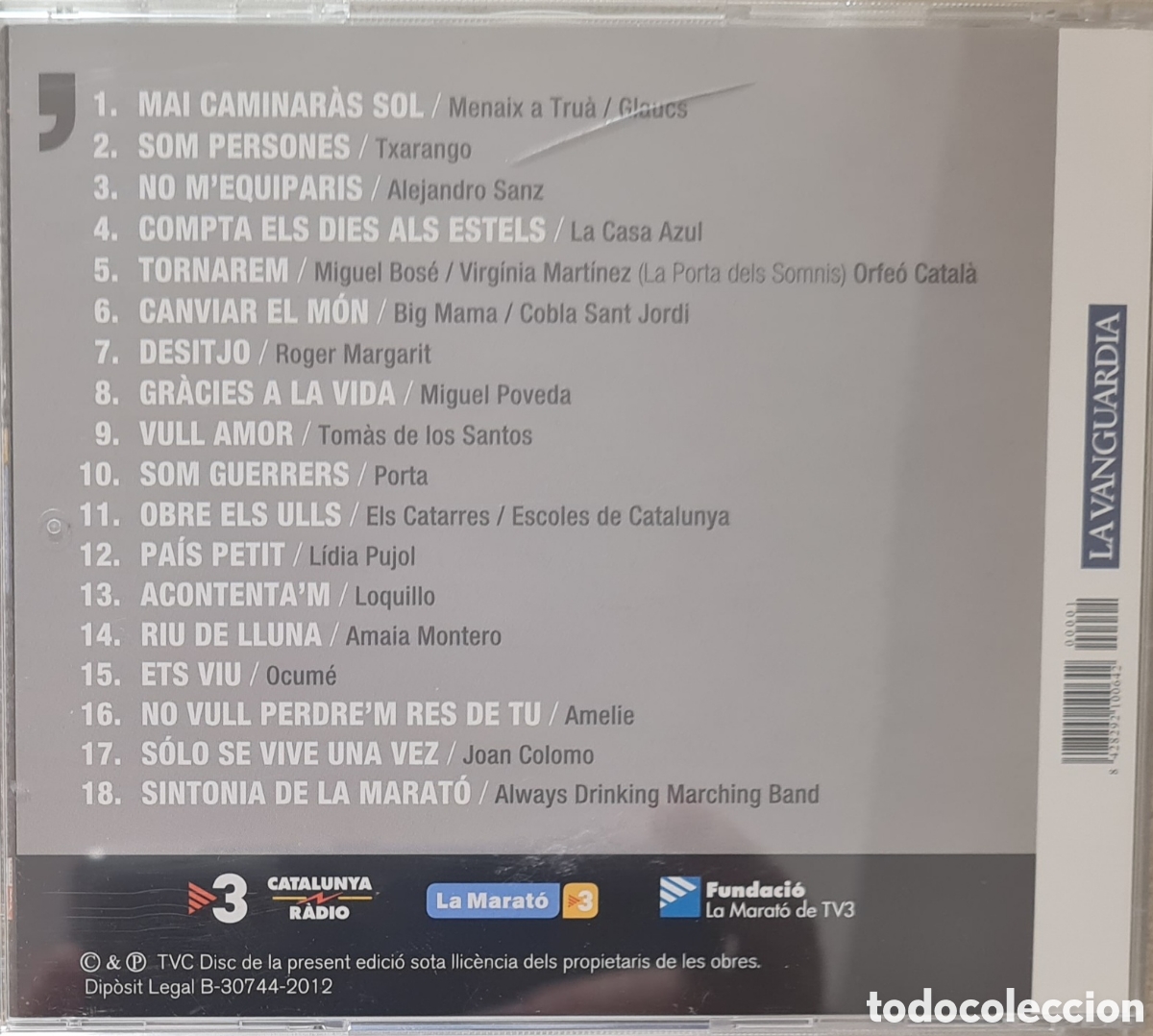 CDs de m&uacute;sica: CD - VARIOS - EL DISC DE LA MARATO 2012 - CANCER - Foto 2