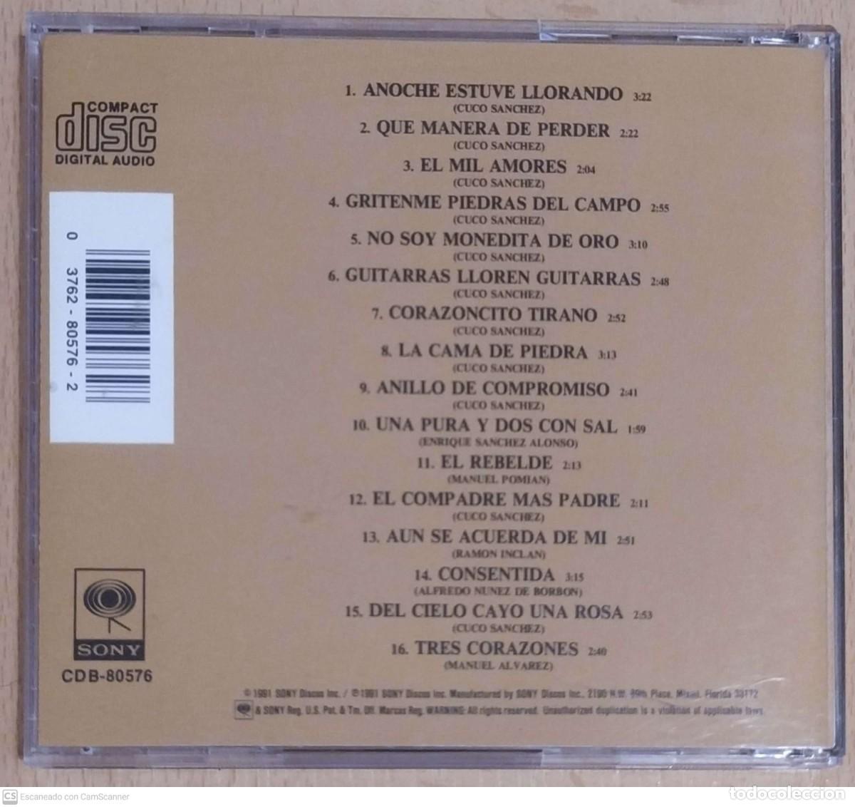 CDs de m&uacute;sica: CUCO SANCHEZ (LA VOZ DE MEXICO) CD 1991 Serie de Oro - Foto 2