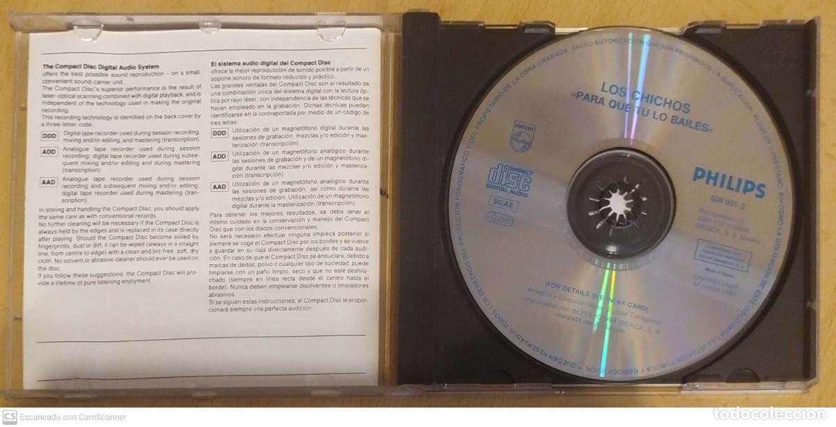 CDs de m&uacute;sica: LOS CHICHOS (PARA QUE TU LA BAILES...) CD 1991 - Foto 3