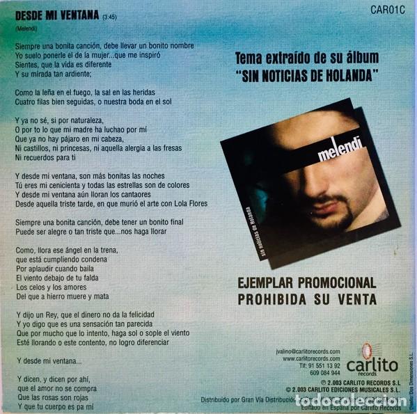 CDs de m&uacute;sica: Melendi &ndash; Desde Mi Ventana - Foto 2