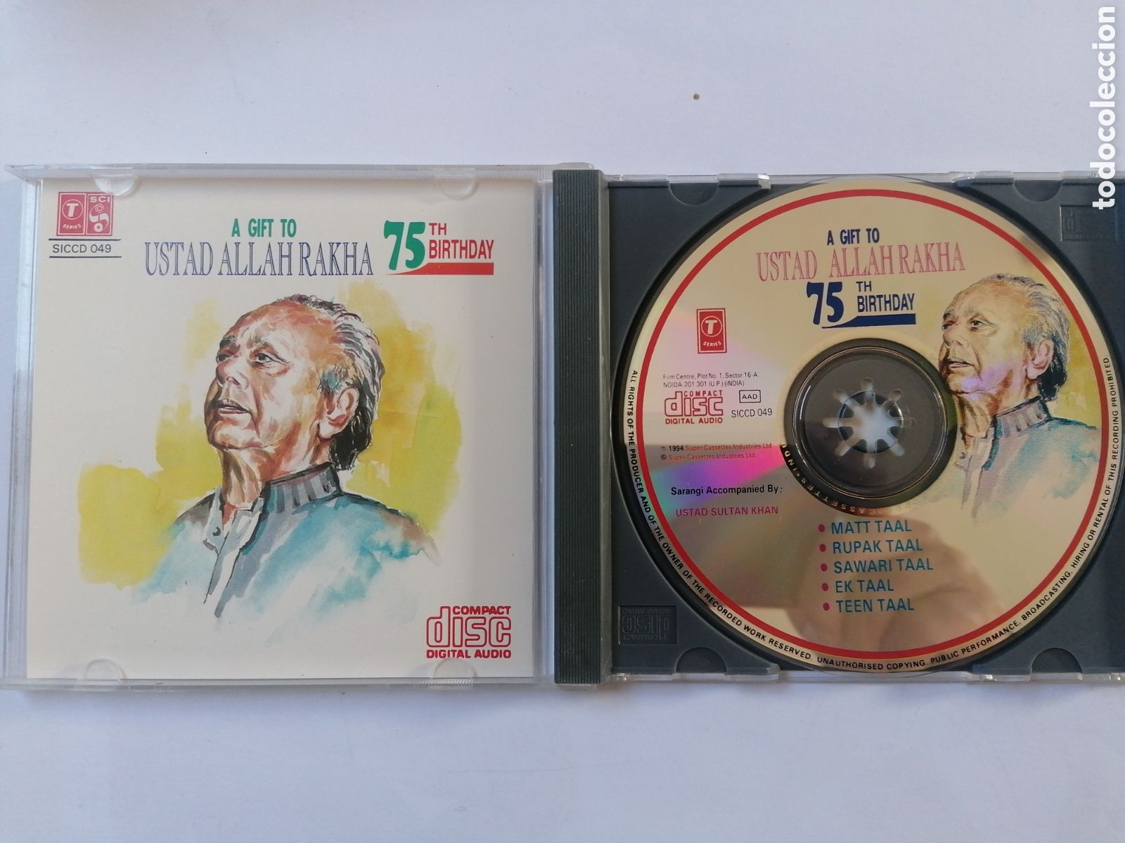 CDs de m&uacute;sica: CD USTAD ALLAH RAKHA. 75TH BIRTHDAY. - Foto 2
