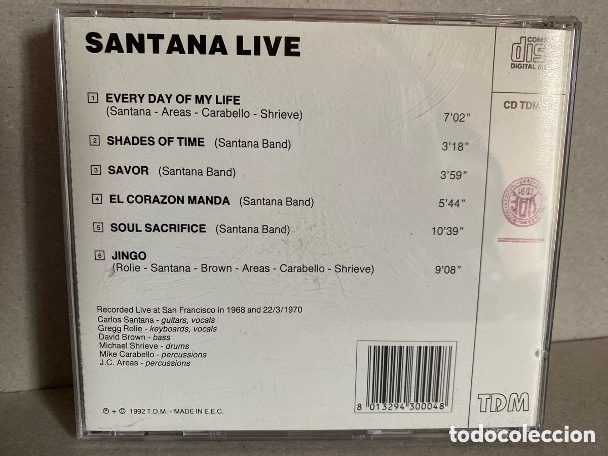 CDs de m&uacute;sica: Santana - Live (CD) 1992/EU - Foto 2