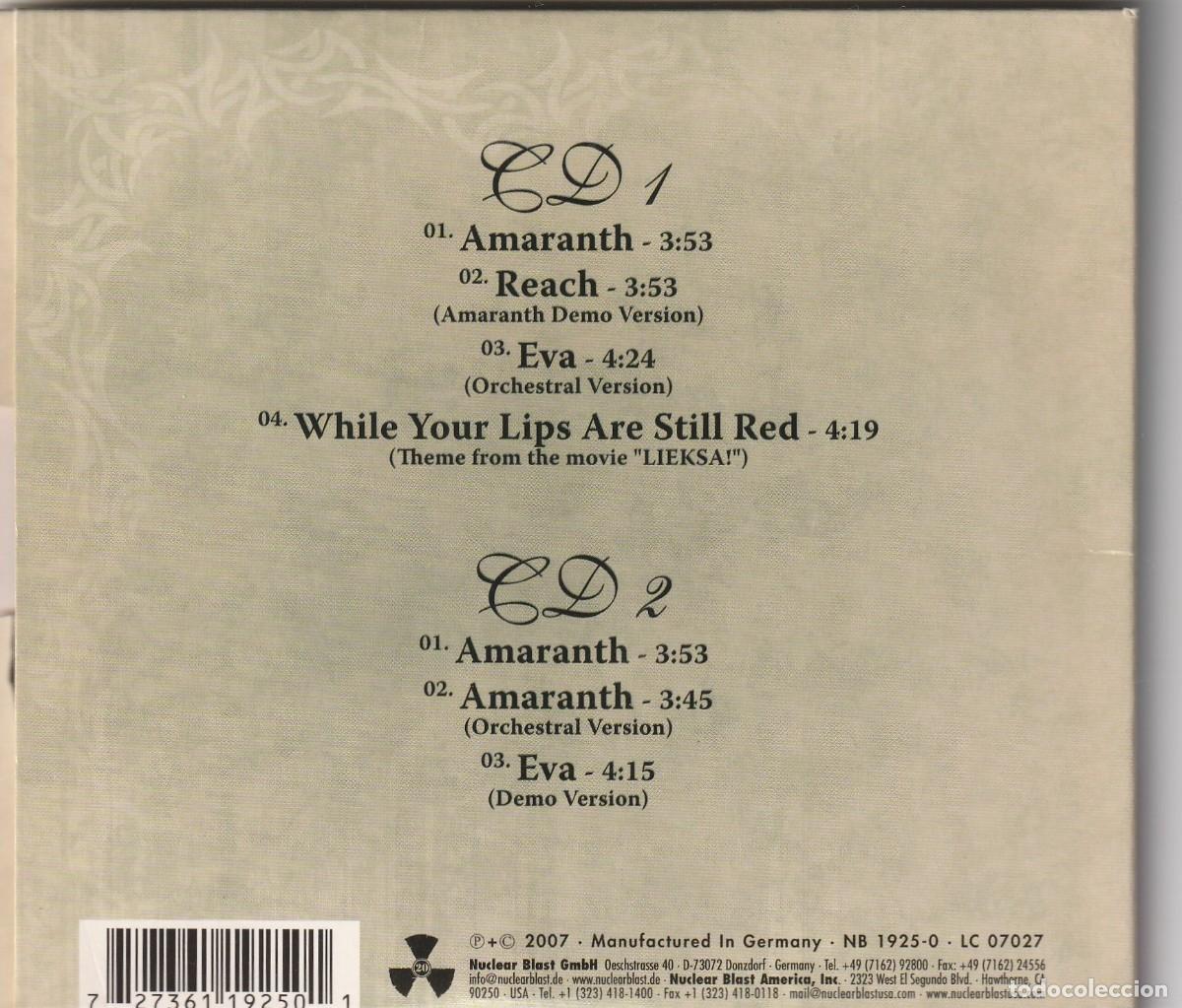 CDs de m&uacute;sica: NIGHTWISH - AMARANTH (2 X CD SINGLE NUCLEAR BLAST 2007 DIGIPACK) - Foto 2