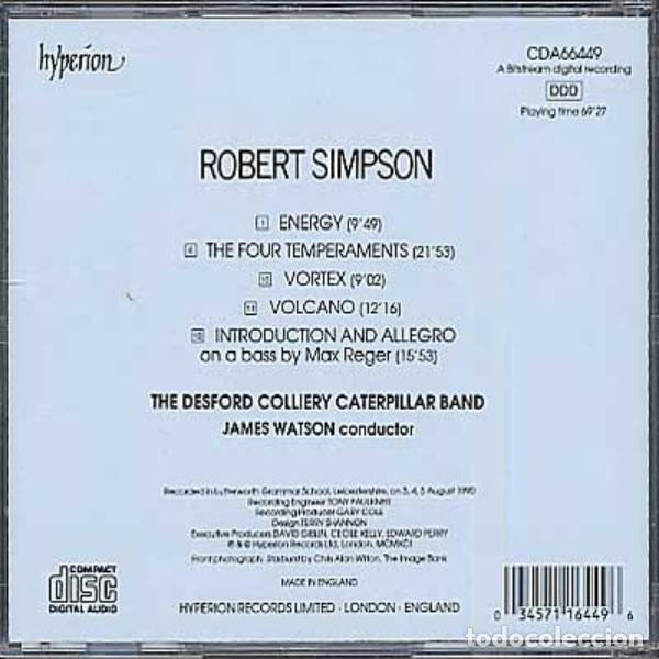 CDs de m&uacute;sica: Robert Simpson - Energy, Four Temperaments, Volcano, Vortex (CD, Album) - Foto 3